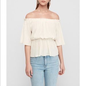 Off the shoulder pleated top